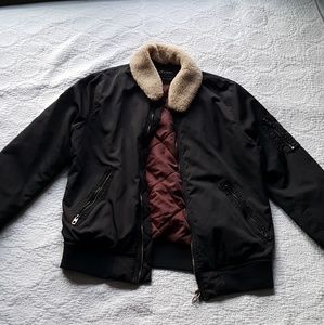 NWOT Zara Mens Bomber Jacket Sherpa Collar
